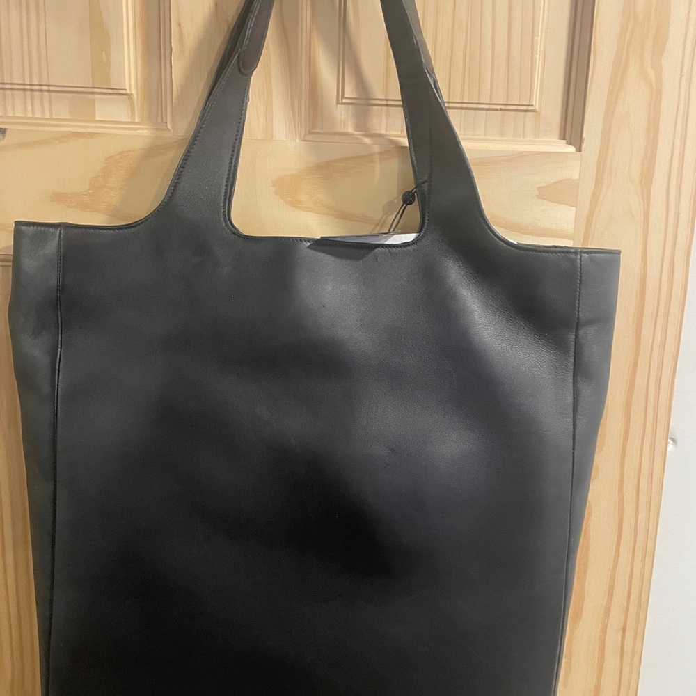 Black Leather Tote Bag
